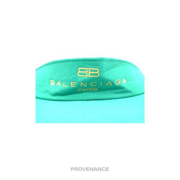🔴 Balenciaga BB Logo Embroidered Visor - Green Vintage NOS - Picture 6 of 9